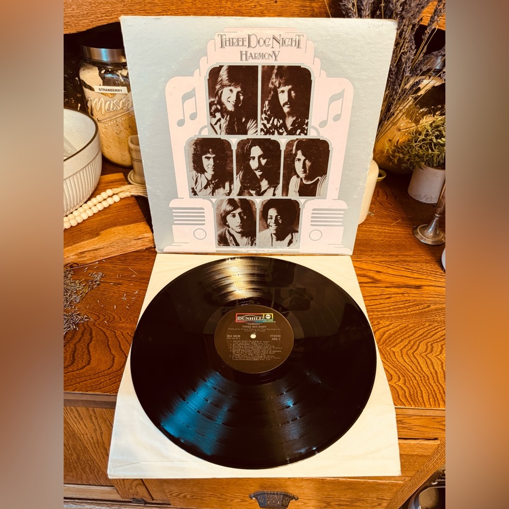 Vintage 1971 Three Dog Night • Harmony Vinyl Record with Album Cover